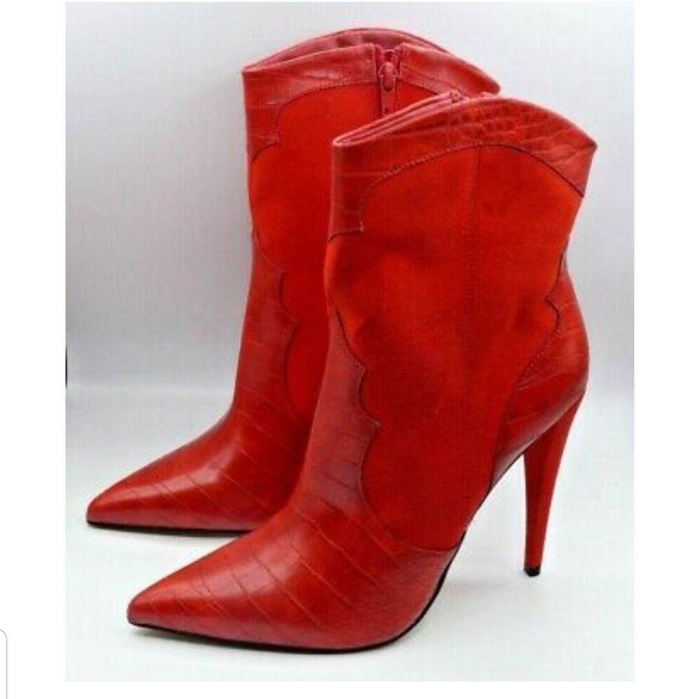 Red Western Inspired Bootie